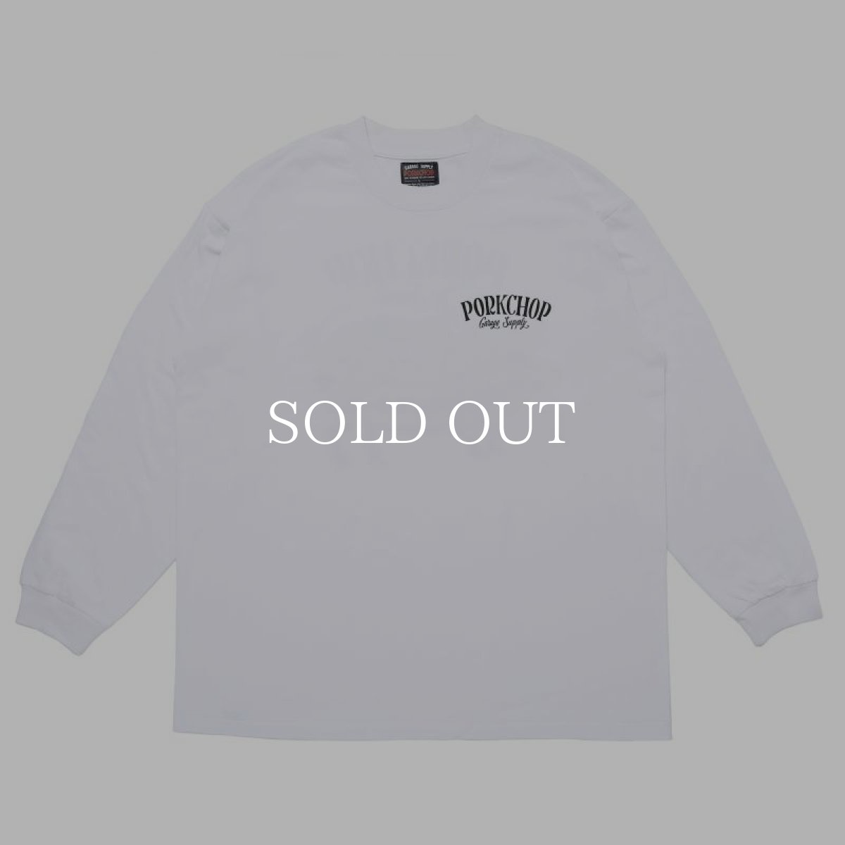 画像1: PORKCHOP GARAGE SUPPLY  PORK BACK L/S TEE (WHITE) (1)