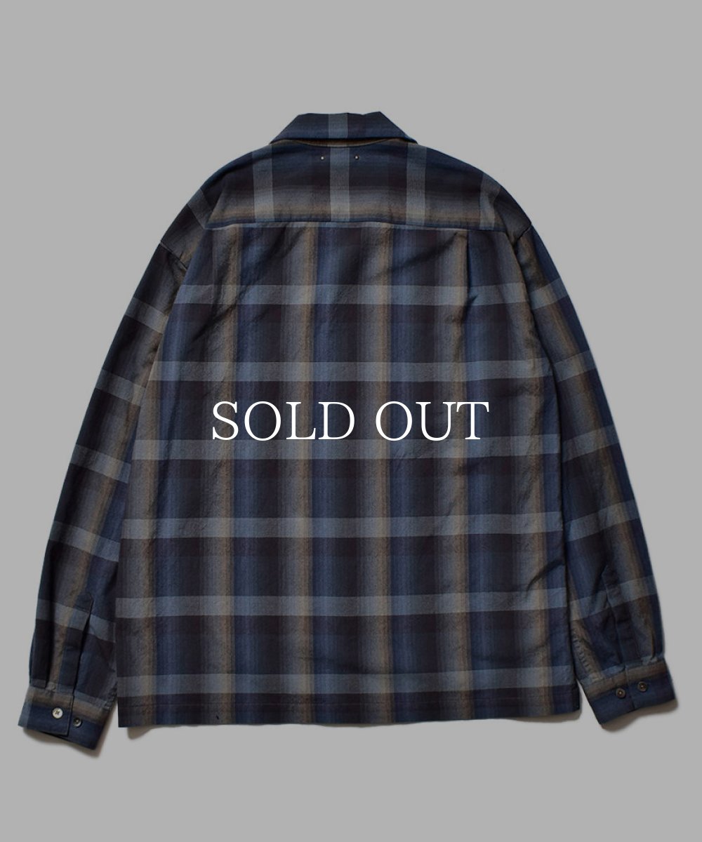 画像2: MINEDENIM  TWN Check Open Collar L/S SH (BPT) (2)