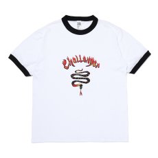 画像1: CHALLENGER  BURNING SNAKE RINGER TEE (WHITE×BLACK) (1)