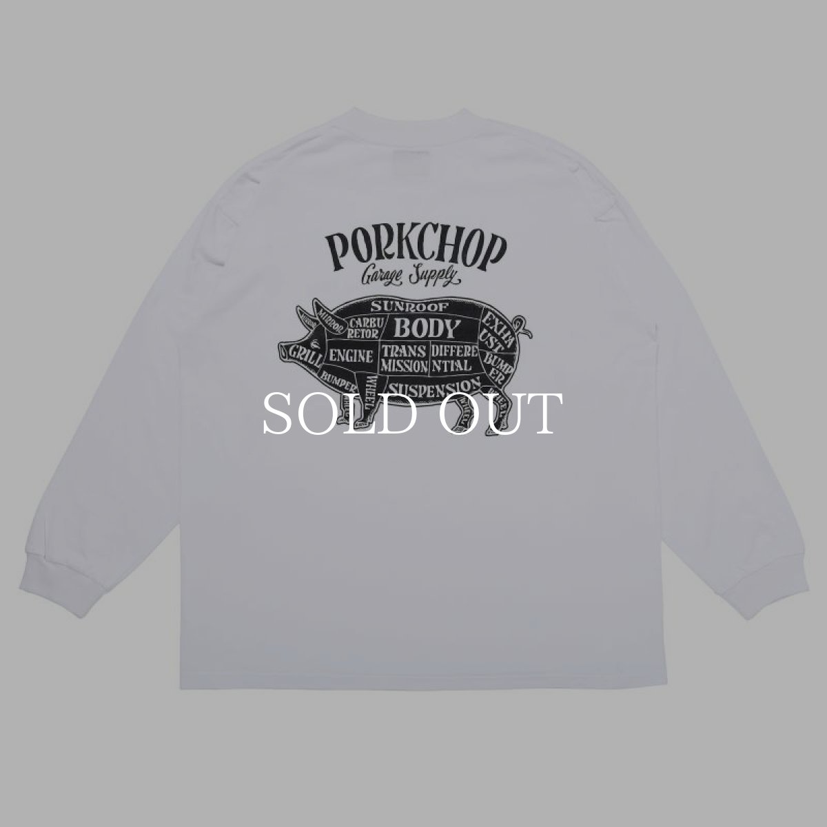 画像2: PORKCHOP GARAGE SUPPLY  PORK BACK L/S TEE (WHITE) (2)
