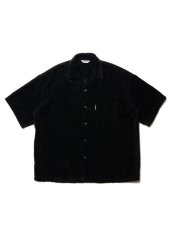 画像1: COOTIE   Garment Dyed L/C Velvet Open Collar S/S Shirt (Black) (1)