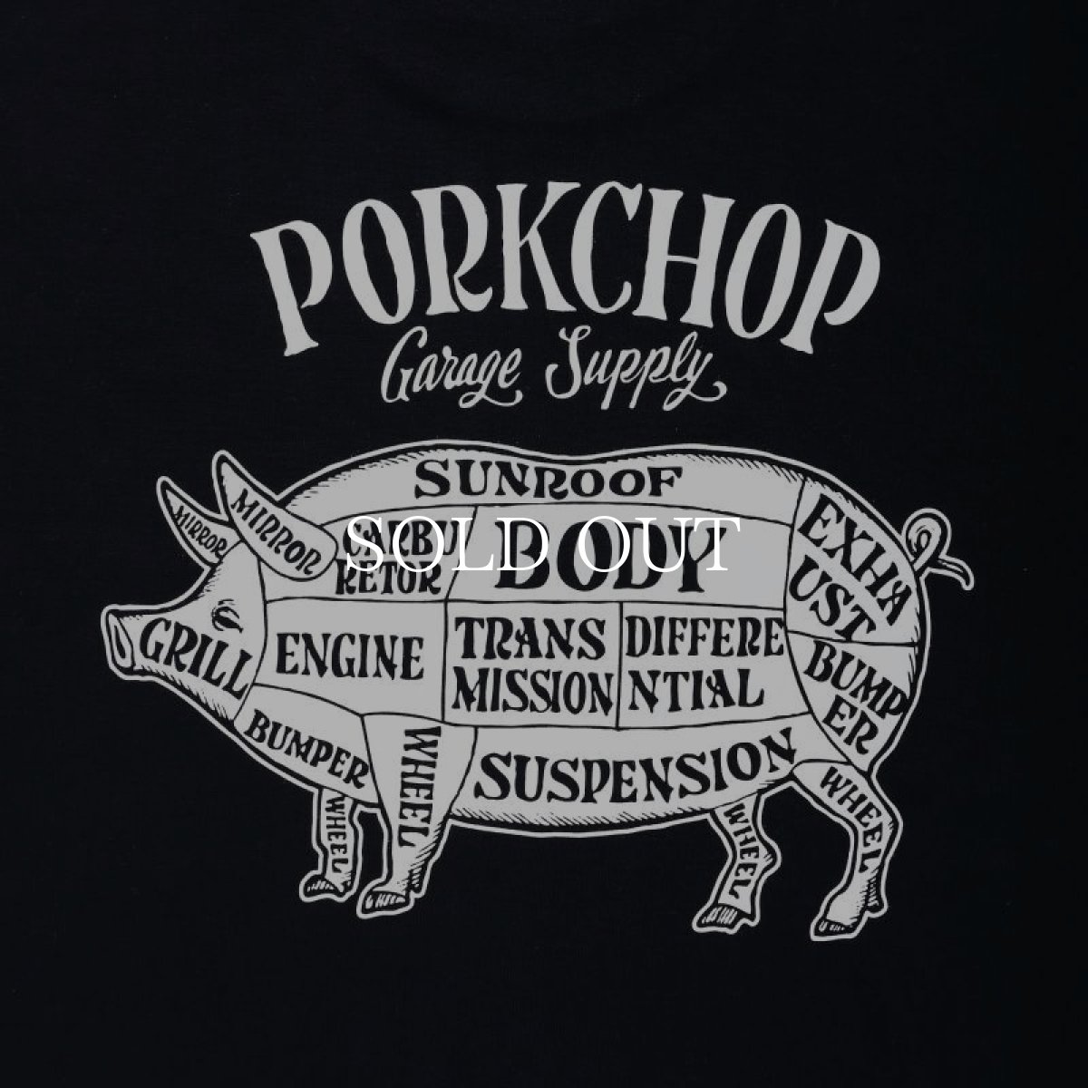 画像4: PORKCHOP GARAGE SUPPLY  PORK BACK L/S TEE (BLACK) (4)