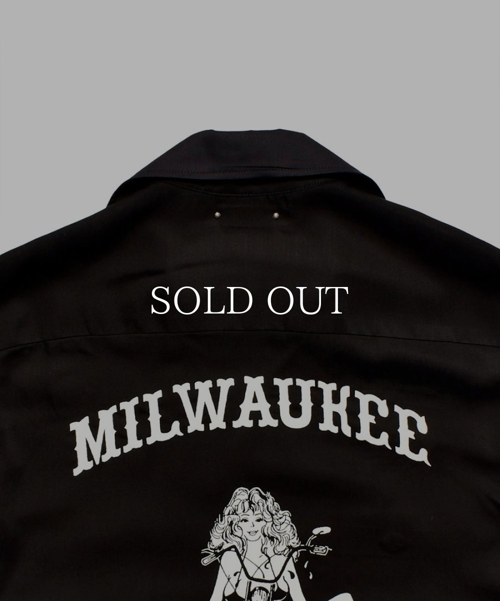 画像4: MINEDENIM  C.U. Denim Milwaukee Rib Arm Bowling SH (BLK) (4)