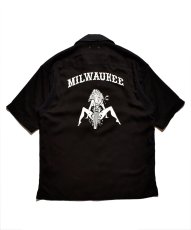 画像1: MINEDENIM  C.U. Denim Milwaukee Rib Arm Bowling SH (BLK) (1)