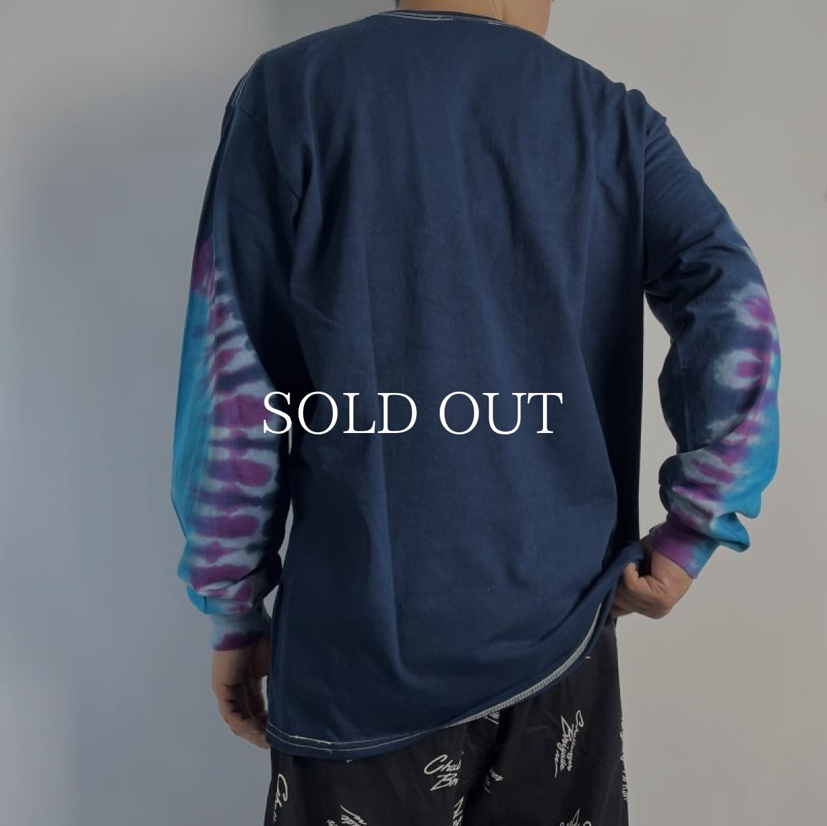 画像3: CHALLENGER  L/S TIE DYE LOGO TEE (NAVY TIE DYE) (3)