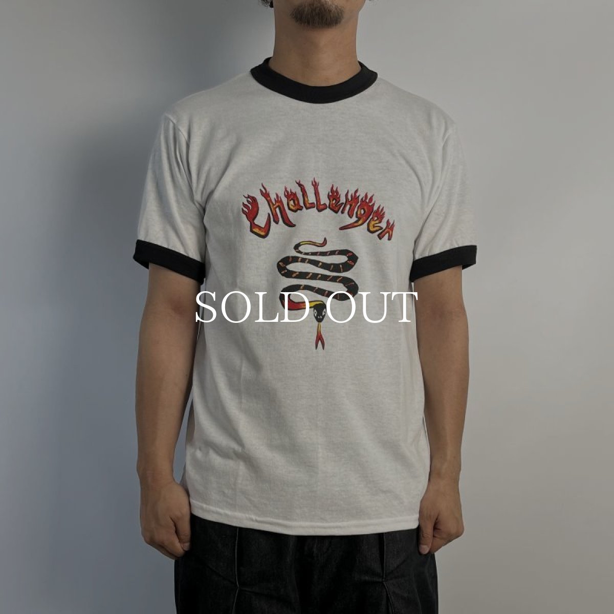 画像5: CHALLENGER  BURNING SNAKE RINGER TEE (WHITE×BLACK) (5)
