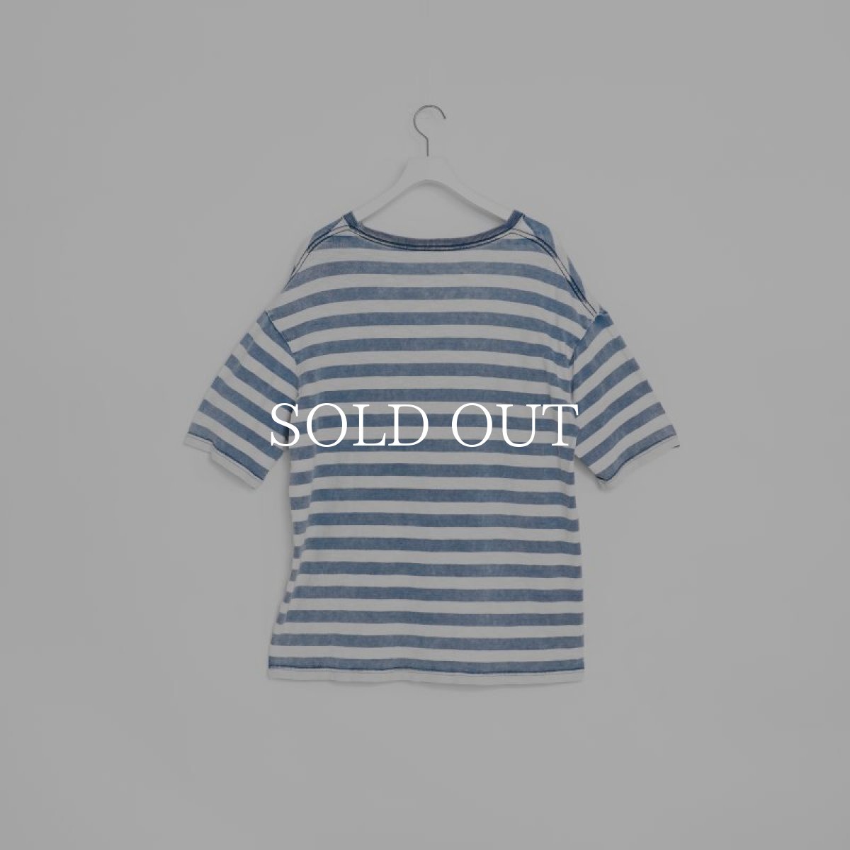 画像5: APPLEBUM  Bleach Indigo Border Pocket T-shirt (Light Blue Border) (5)