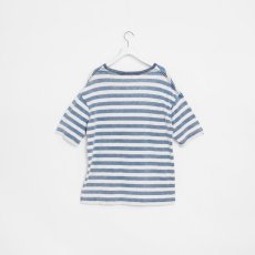 画像5: APPLEBUM  Bleach Indigo Border Pocket T-shirt (Light Blue Border) (5)