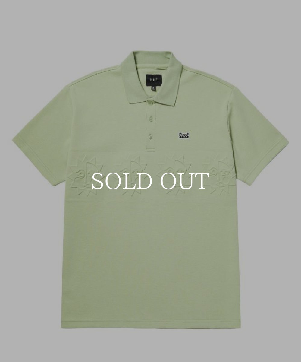 画像1: HUF  BRIGHTER DAYS POLO (SMOKE GREEN) (1)