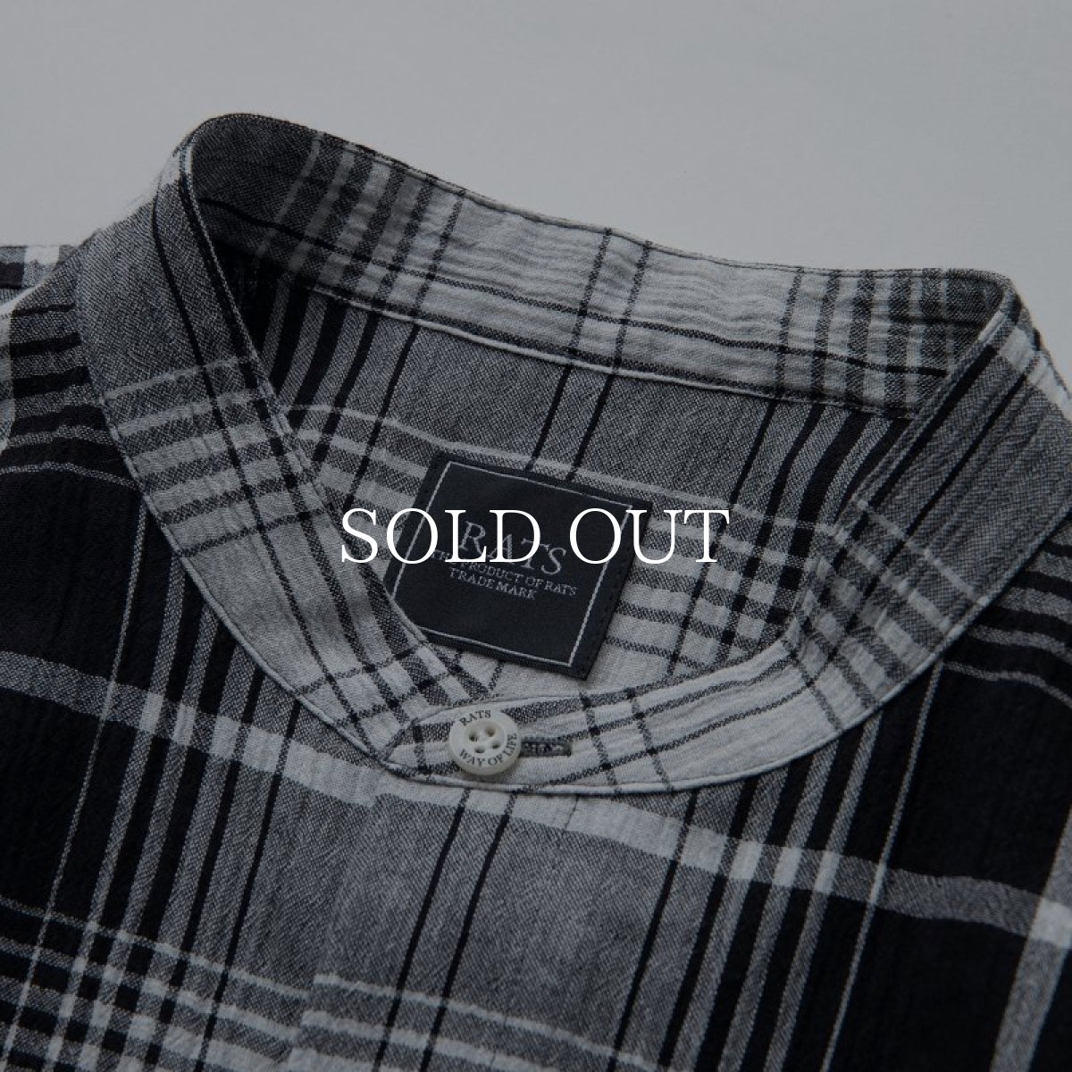画像3: RATS  STAND COLLAR CHECK SHIRT (GRAY CHECK) (3)