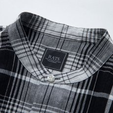 画像3: RATS  STAND COLLAR CHECK SHIRT (GRAY CHECK) (3)