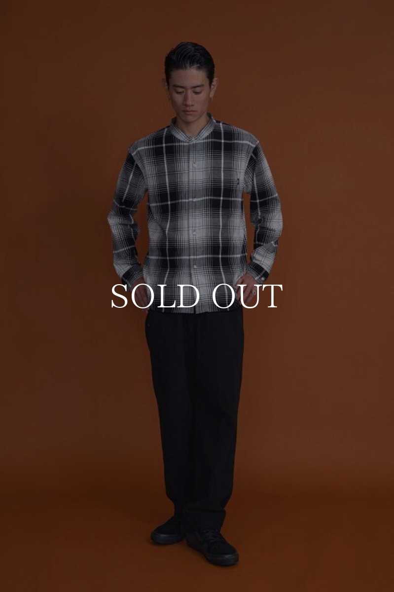 画像7: RATS  STAND COLLAR CHECK SHIRT (GRAY CHECK) (7)