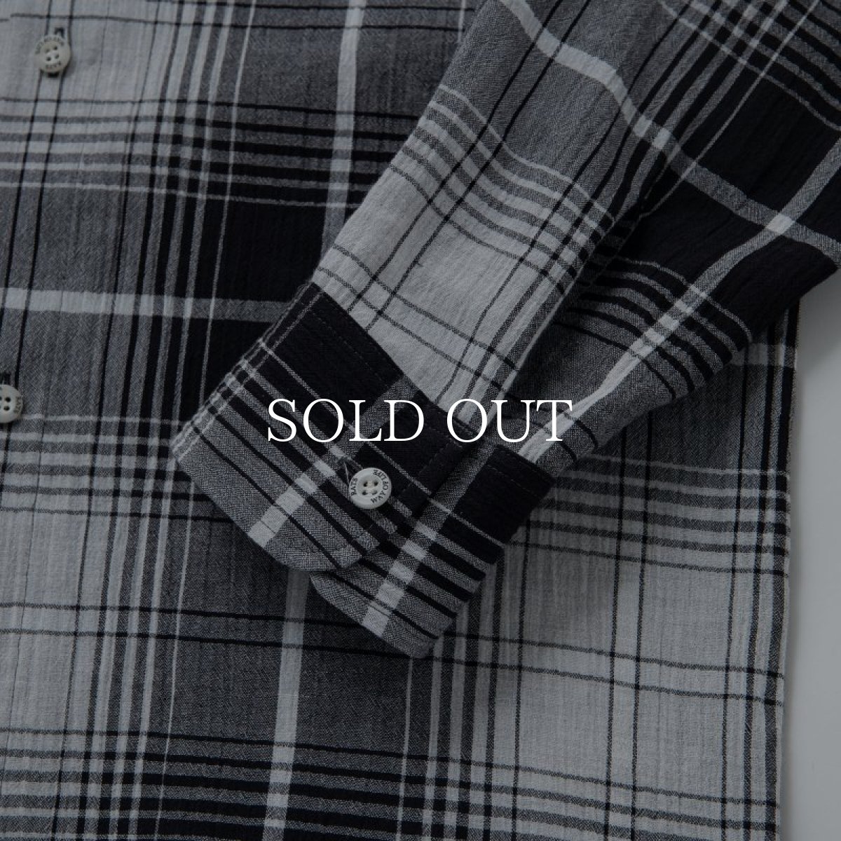 画像6: RATS  STAND COLLAR CHECK SHIRT (GRAY CHECK) (6)