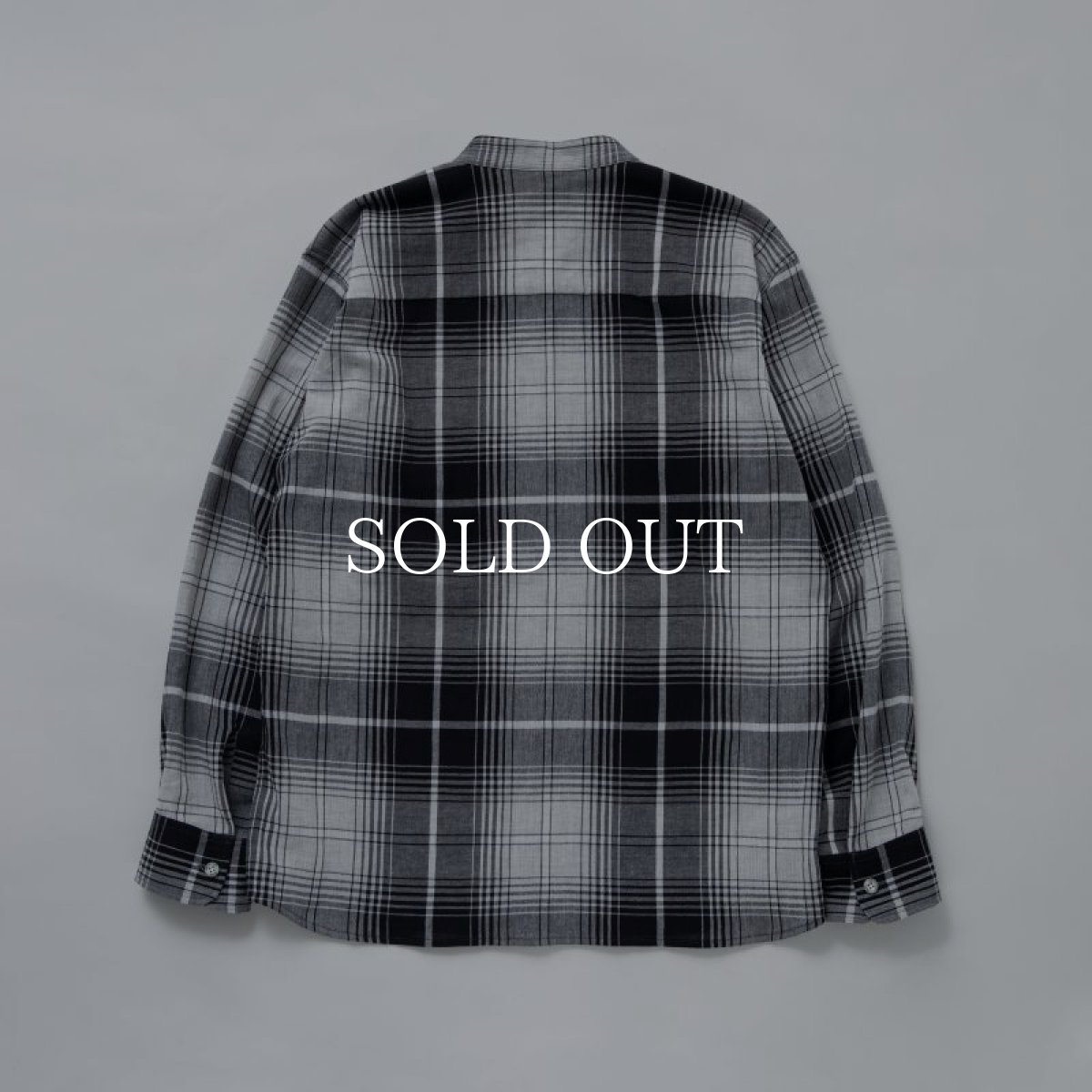 画像2: RATS  STAND COLLAR CHECK SHIRT (GRAY CHECK) (2)