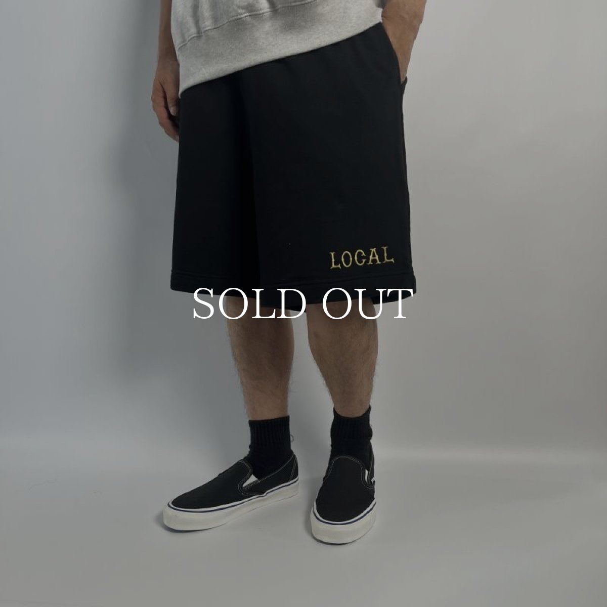 画像3: CUTRATE  CLASSIC LOCAL LOGO LOOSE FIT SWEAT SHORTS (BLACK) (3)