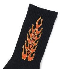 画像2: CHALLENGER  FLAMES SOCKS (BLACK) (2)