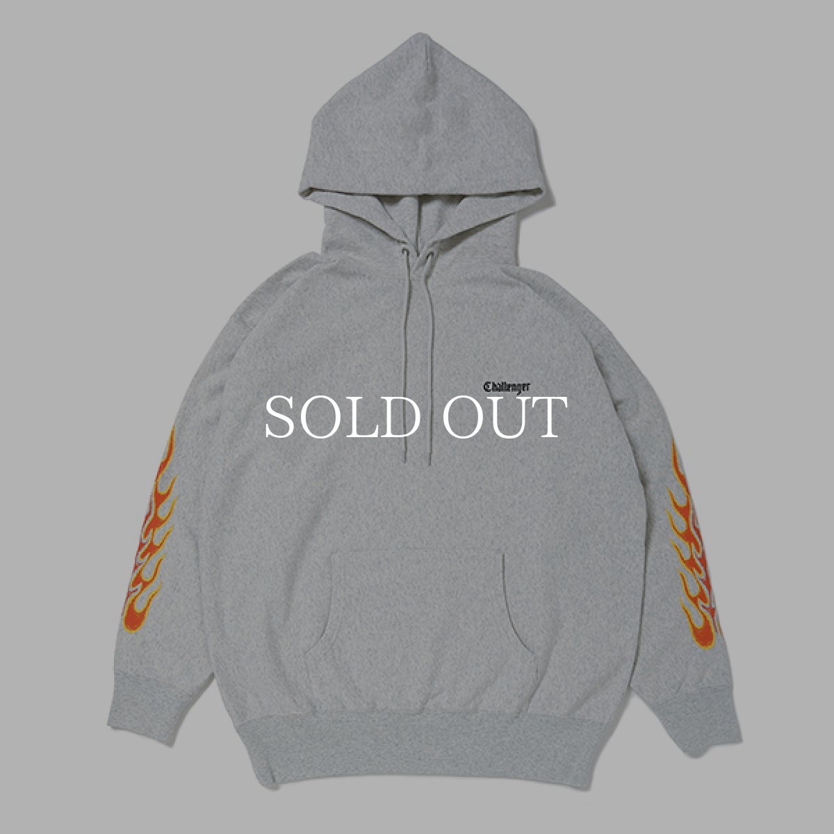 画像1: CHALLENGER  FLAMES HOODIE (HEATHER GRAY) (1)