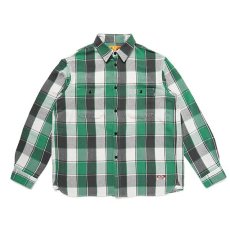 画像1: CHALLENGER  L/S BIG CHECK SHIRT (GREEN) (1)