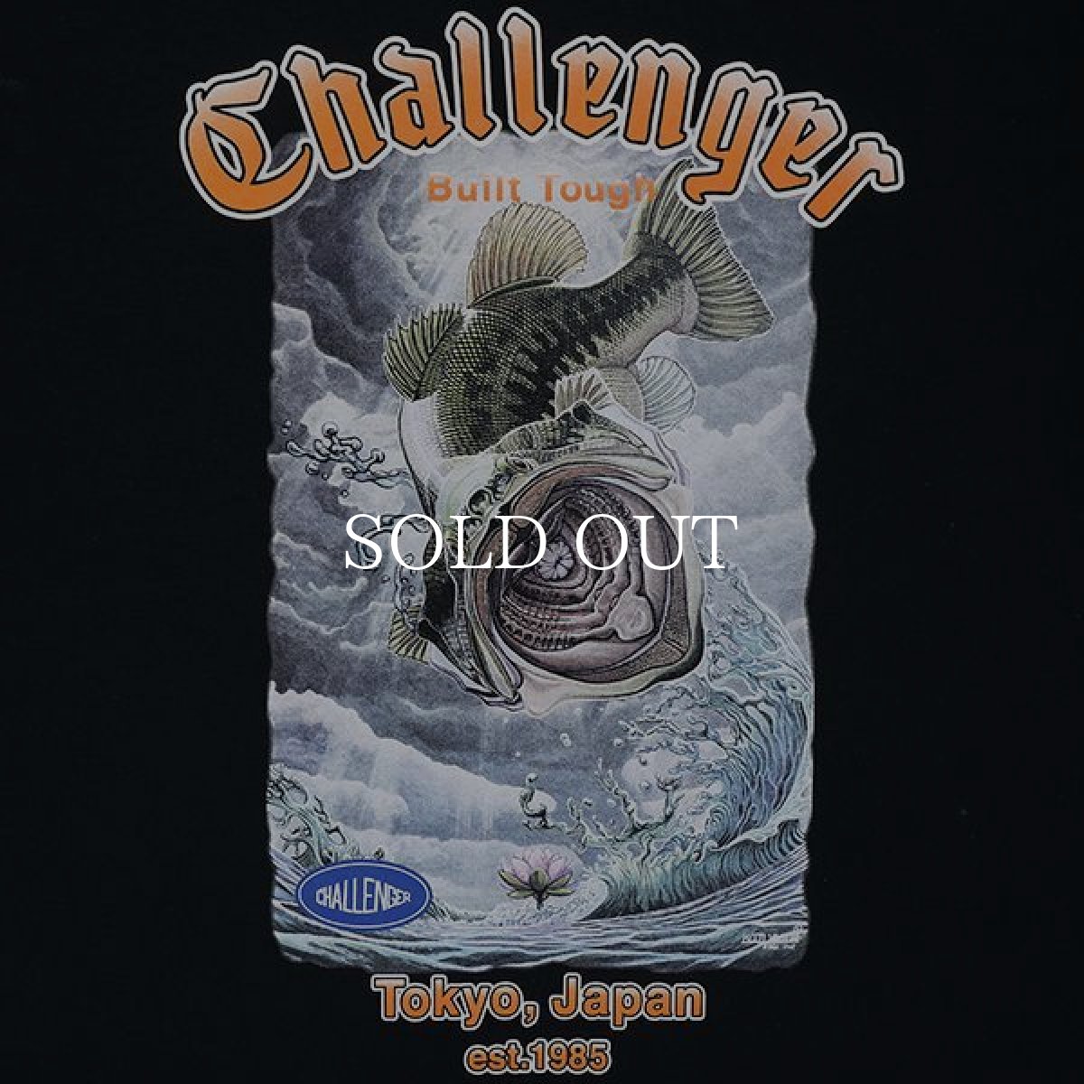 画像2: CHALLENGER  RISING BASS TEE (BLACK) (2)