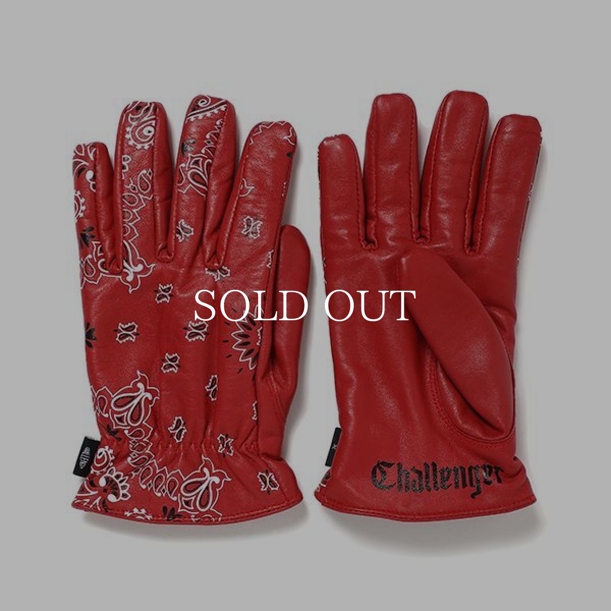 画像1: CHALLENGER  BANDANA LEATHER GLOVE (RED) (1)