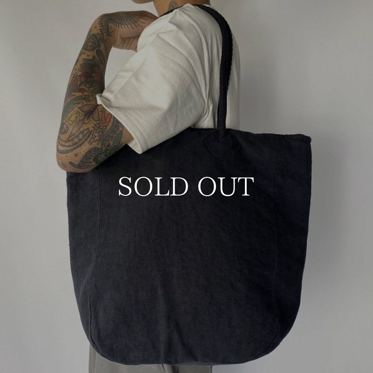 画像2: OLD JOE   DISTRESSED LINEN COVERD TOOL BAG (BLACK) (2)