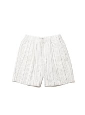画像1: COOTIE   Stripe Sucker Cloth 2 Tuck Easy Shorts (White) (1)