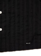 画像3: COOTIE   Stripe Sucker Cloth Open Collar S/S Shirt (Black) (3)