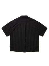 画像2: COOTIE   Stripe Sucker Cloth Open Collar S/S Shirt (Black) (2)