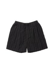 画像1: COOTIE   Stripe Sucker Cloth 2 Tuck Easy Shorts (Black) (1)