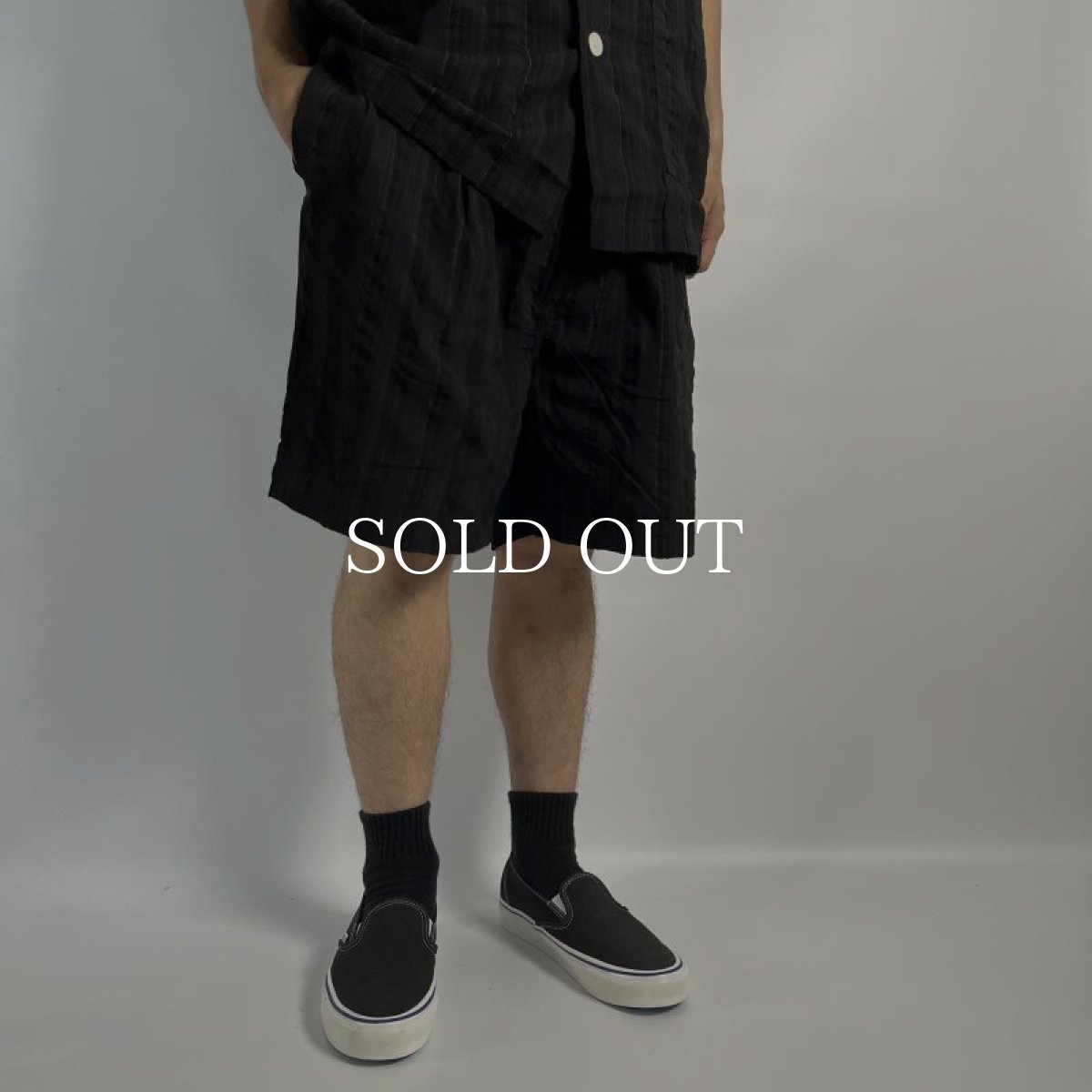 画像3: COOTIE   Stripe Sucker Cloth 2 Tuck Easy Shorts (Black) (3)