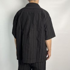 画像6: COOTIE   Stripe Sucker Cloth Open Collar S/S Shirt (Black) (6)