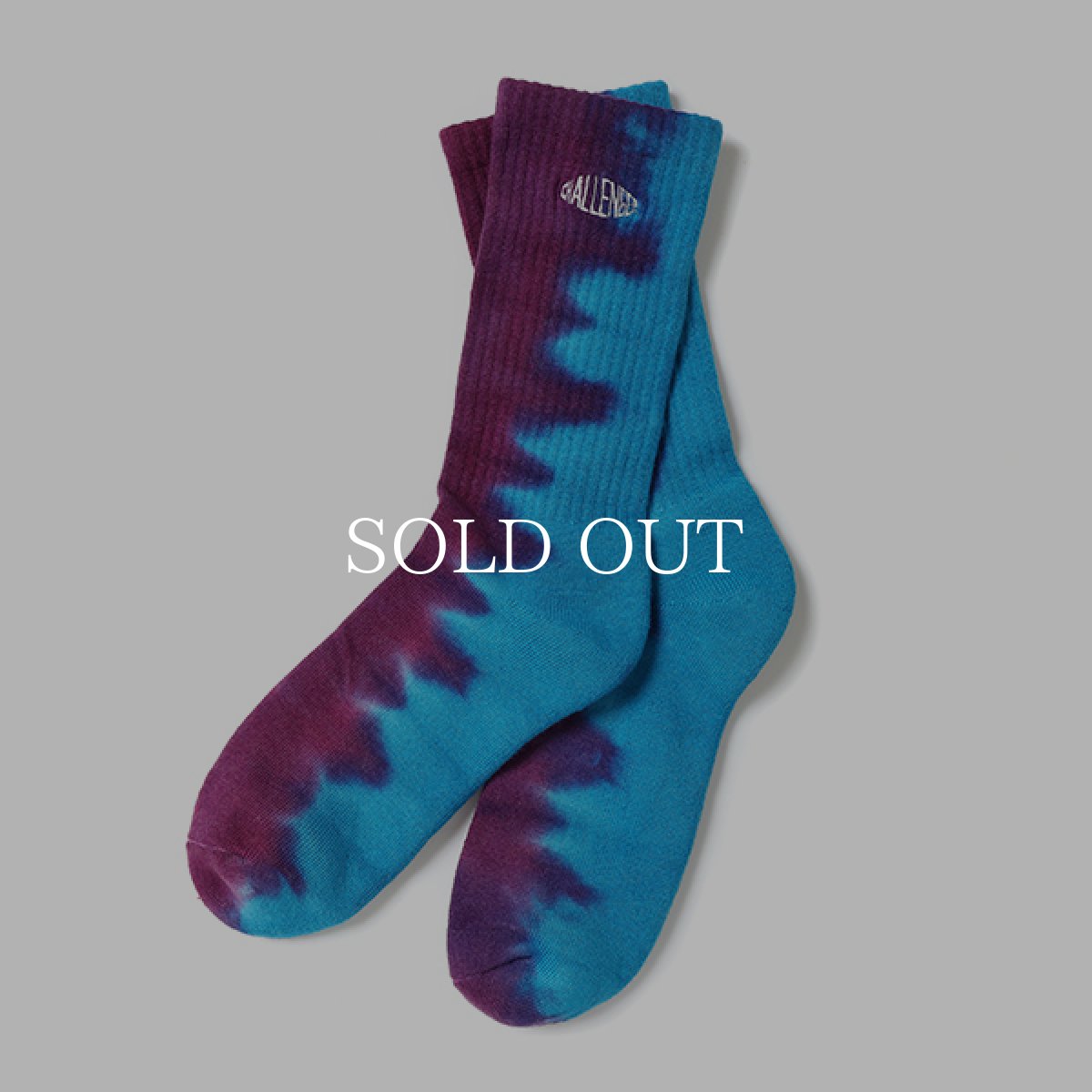 画像1: CHALLENGER  FLAME TIE DYE SOCKS (BLUE×PURPLE) (1)