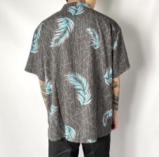 画像3: CALEE  Allover feather pattern amunzen cloth S/S shirt (Black) (3)