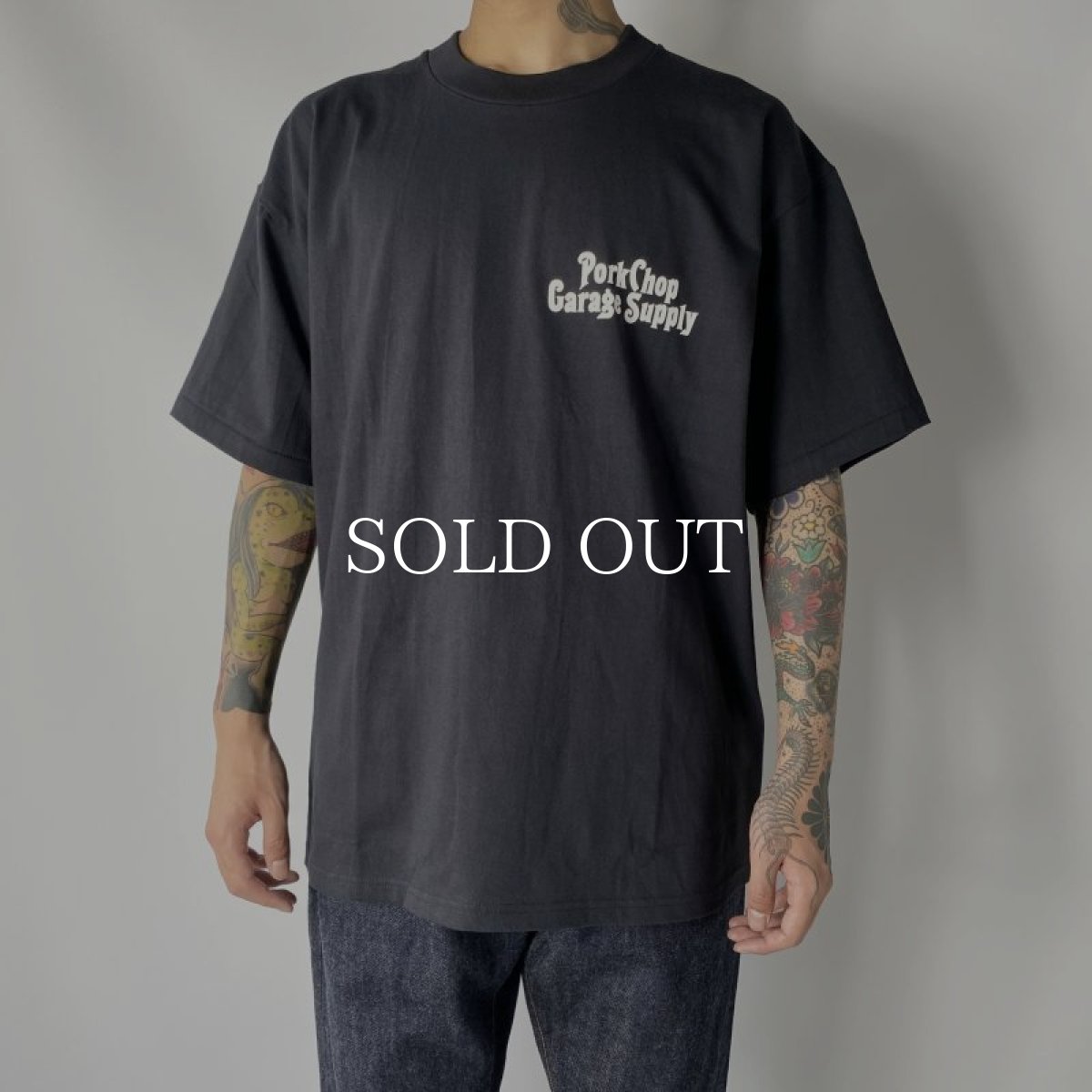 画像5: PORKCHOP GARAGE SUPPLY  THREE TONE ROUNDED TEE (BLACK) (5)