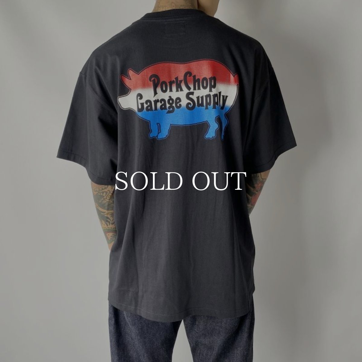 画像6: PORKCHOP GARAGE SUPPLY  THREE TONE ROUNDED TEE (BLACK) (6)
