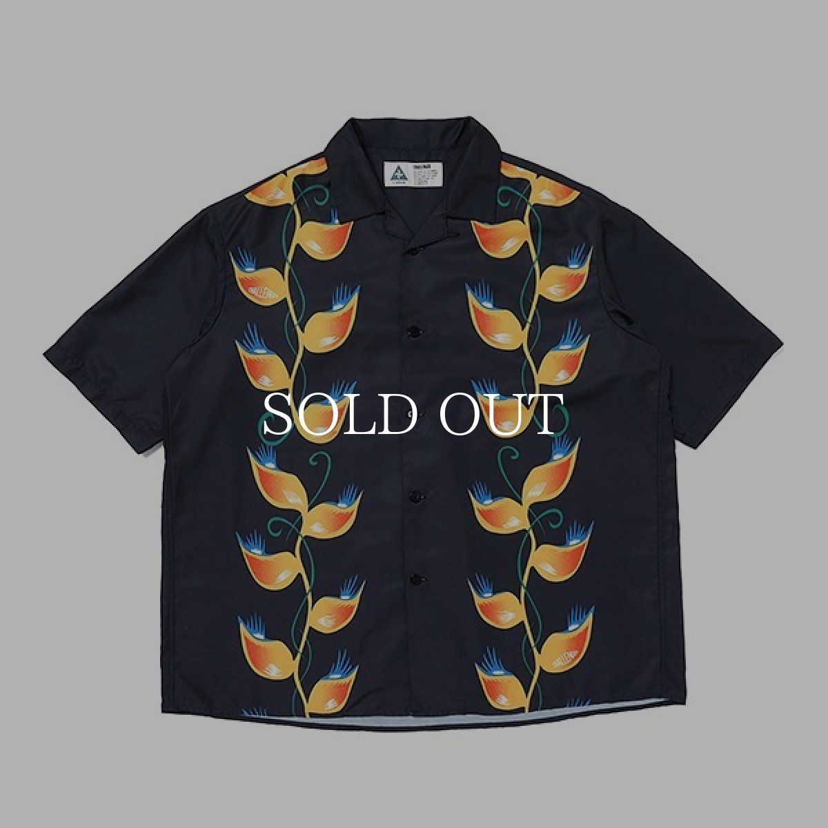 画像1: CHALLENGER  S/S FLAME LEAF SHIRT (BLACK) (1)