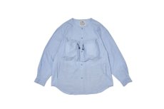 画像1: CMF OUTDOOR GARMENT  COLLERLESS SHIRTS (BLUE) (1)