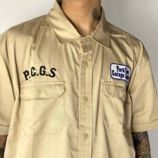 画像9: PORKCHOP GARAGE SUPPLY  ROUNDED WAPPEN WORK SHIRT (BEIGE) (9)