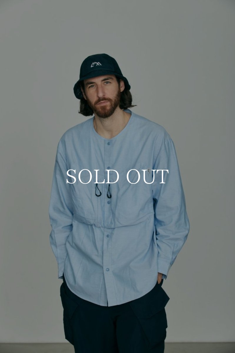 画像2: CMF OUTDOOR GARMENT  COLLERLESS SHIRTS (BLUE) (2)