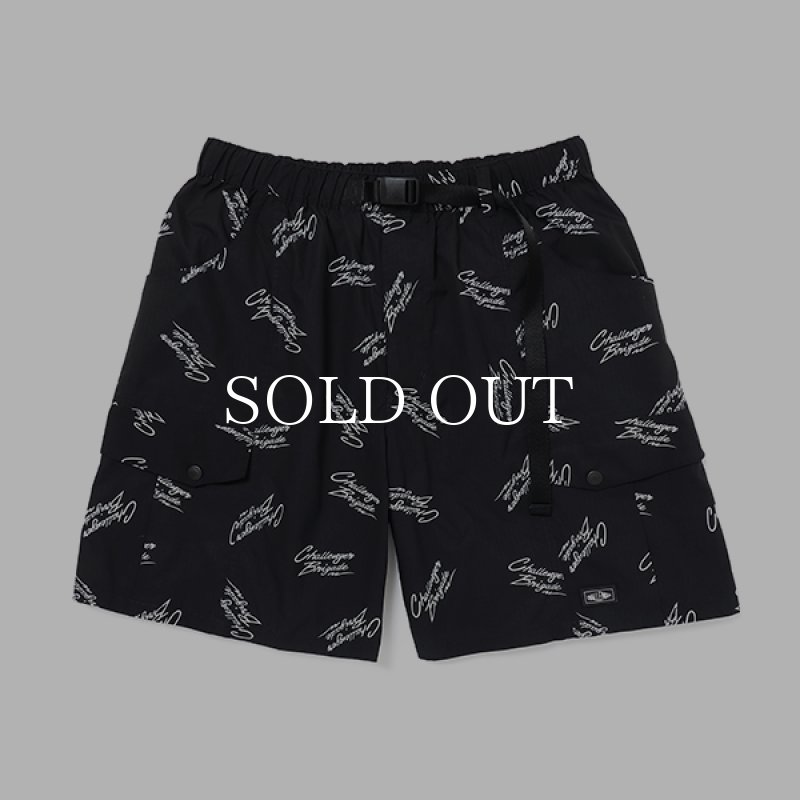 パンツ CHALLENGER/MULTI SIGNATURE CARGO SHORTS CHALLENGER MULTI SIGNATURE CARGO SHORTS (BLACK) CLG-PT 023