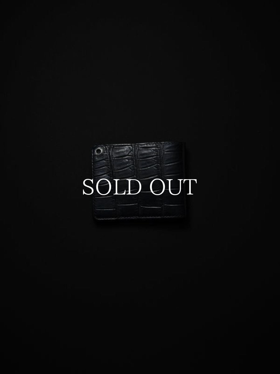 画像2: ANTIDOTE BUYERS CLUB   Two Fold Wallet(Crocodile) (Black) (2)