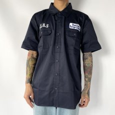 画像6: PORKCHOP GARAGE SUPPLY  ROUNDED WAPPEN WORK SHIRT (DARK NAVY) (6)