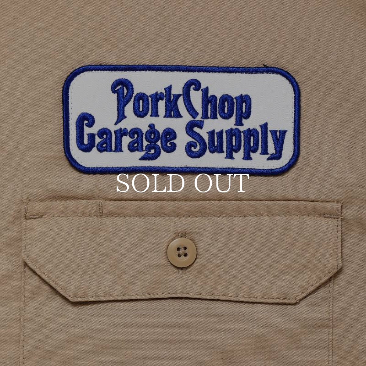 画像4: PORKCHOP GARAGE SUPPLY  ROUNDED WAPPEN WORK SHIRT (BEIGE) (4)