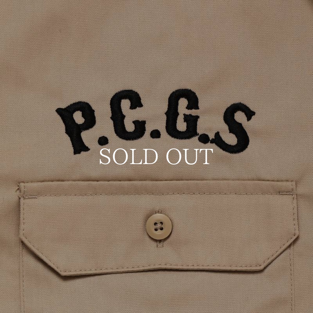 画像5: PORKCHOP GARAGE SUPPLY  ROUNDED WAPPEN WORK SHIRT (BEIGE) (5)