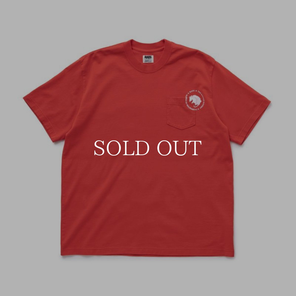 画像1: RATS  CIRCLE POCKET TEE (RED) (1)