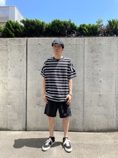 画像1: nonnative  CLERK S/S TEE COTTON JERSEY BORDER (BLACK)