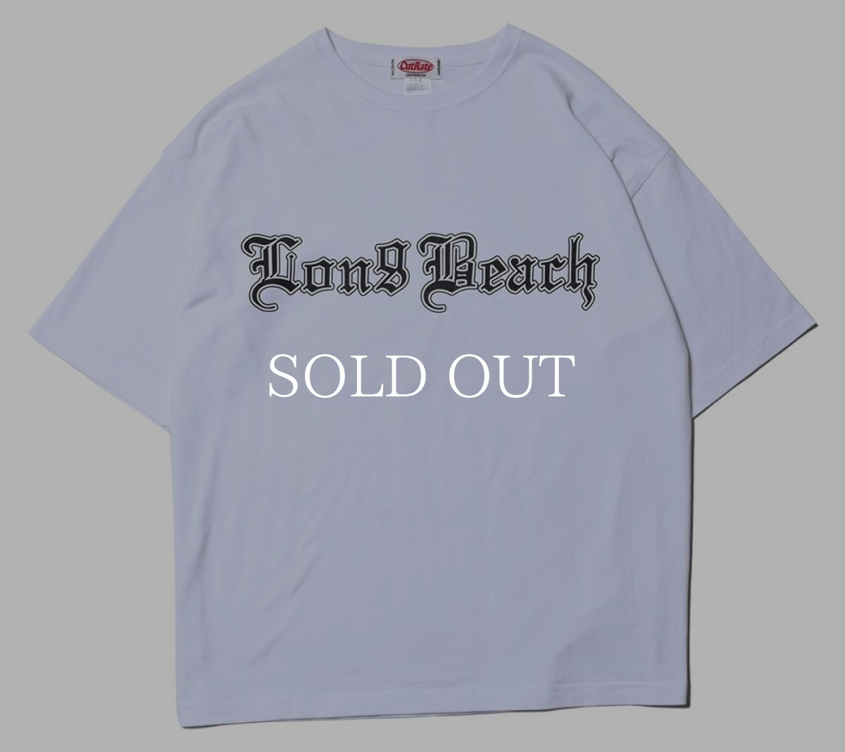 画像1: CUTRATE  LONG BEACH CA LOGO DROPSHOULDER S/S -T-SHIRT (WHITE) (1)