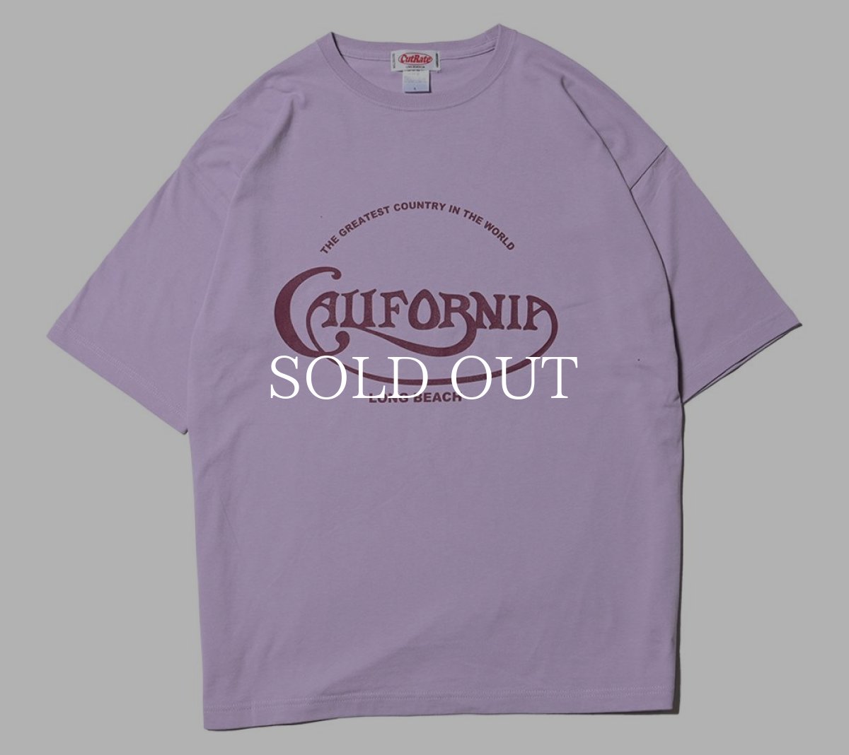 画像1: CUTRATE  CALIF LOGO DROPSHOULDER S/S -T-SHIRT (SMOKEY PURPLE) (1)