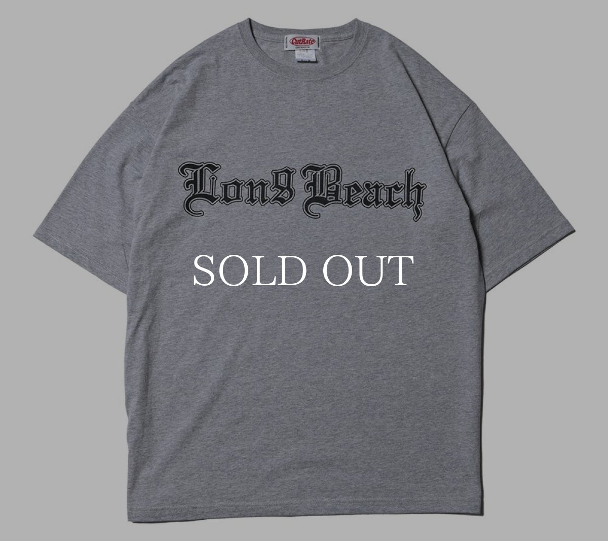 画像1: CUTRATE  LONG BEACH CA LOGO DROPSHOULDER S/S -T-SHIRT (MIX GRAY) (1)