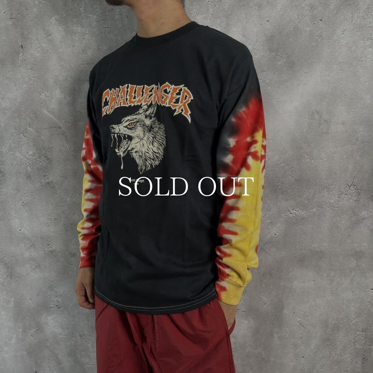 画像2: CHALLENGER  L/S TIE DYE ZOMBIE WOLF TEE (BLACK TIE DYE) (2)